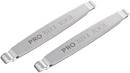 PRO BIKE TOOL Steel Tire Lever - Set of 2 - Steel Grey, Durable Steel Bicycle Tire Levers for Effortless Tire Changes - Bike Tire Levers - Compact and Portable 4.1x1.7 Inches for Easy Storage