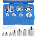 Mardatt 8 Pcs Precision Scale Calibration Weight Set, 10g 2x20g 50g 2x100g 200g Grams Steel Weights Calibration with Tweezers for Digital Balance Scale, Jewellery Scale, M2 Class(Totally 500g)