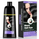 Black Hair Dye Shampoo 3 in 1 for Women/Men,Hair Color Shampoo for Gray Hair Coverage- Gentle Formula, Black in Twenty minutes(17.6 Fl Oz)