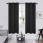 Deconovo Black Out Curtains 2 Panels 72 Inch Long, Blackout Thermal Insulated Curtains for Living Room, Nursery Room Darkening Curtains,38 x 72 Inch, Black, 2 Curtain Panels