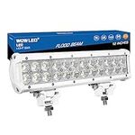 WFPOWER 12 Inch Light bar for Boat, Super Bright 72W Flood Marine Light Bar White LED Light Bar for Boat Deck Dock, Waterproof IP68 LED Bar Lights for Boat 12V 24V Offroad Light Bar for Trucks SUV