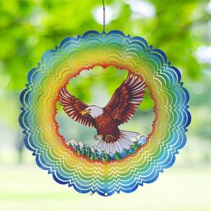 Wind Spinners-12 inch 3D Stainless Steel Eagle Hanging Wind Spinner Metal Wind Catchers Kinetic Sculpture for Lndoor,Outdoor Decor, Yard Art, Garden Decoration Gifts for Men Women