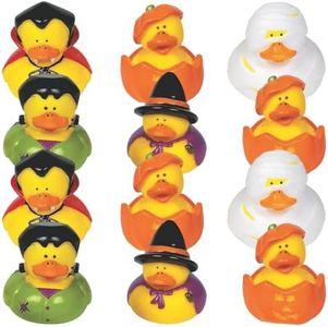 Fun Express Bulk 12pc Halloween Rubber Ducks, Toy Candy Alternatives