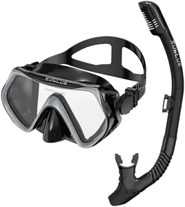 sublue Snorkeling Gear for Adults Anti-Fog Scuba Diving Mask Dry-Top Snorkel Set Scuba Diving Snorkel mask (Gray)