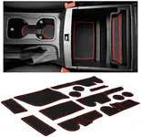 CupHolderHero fits Ford Ranger Accessories 2019-2023 Premium Custom Interior Non-Slip Anti Dust Cup Holder Inserts, Center Console Liner Mats, Door Pocket 13pc Set (SuperCrew – 5 Passenger) (Red Trim)