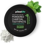 Primal Life Organics - Dirty Mouth Toothpowder, Activated Charcoal Tooth Cleaning Powder, Essential Oils with Kaolin & Bentonite Clay, 200+ Brushings, Organic, Vegan (Black Spearmint, 0.25 oz)