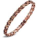 Jeracol Ladies Copper Bracelets – 99.99% Pure Copper Magnetic Bracelet for Women – Adjustable Bracelet Length with Included Sizing Tool