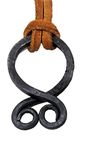 NauticalMart Viking Troll Cross Pendant - Hand-Forged Iron - Norse/Medieval/Jewelry/Skyrim, Leather Iron, iron