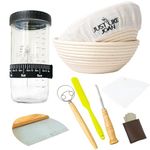 Sourdough Starter Kit – Ultimate Sourdough Bread Baking Supplies w/Sourdough Starter Jar & Banneton Basket- Easy Cleaning Sourdough Proofing Baskets - Bread Lame Dough Whisk