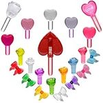 Ceramic Valentine's Day Trees Replacement Lights Bulbs/Medium Christmastree Pegs Ornaments - Roses＆Heart & 3 Pcs Topper Set