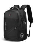 CROSSGEAR 30L Anti-Theft Lockable Laptop Backpack, 17.3 Inch Waterproof Travel Laptop Bag with Dual USB Charging Port, Ergonomic Rucksack for Work Travel School Business Men Women Ideal Gift, Black