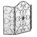 Deco 79 Traditional Metal Vintage Fireplace Screen, 49" x 1" x 36", Black