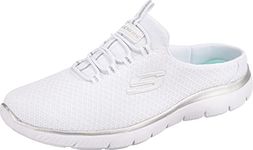 Skechers Women's Summits - Swift Step Sneaker Mule, White/Silver, 10