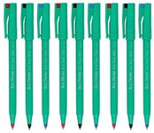 Pentel Assorted Colour Pack R50 Rollerball Ball Pen Pens Fine 0.8mm Cushioned Nib Tip 0.4mm Line Width 77% Recycled (3 Of Each Colour - Black Blue Red - 9 Pens)