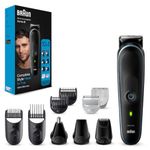 Braun All-in-One Trimmer for Men, From Gillette, 9-in-1, For Face, Hair, Body, Ear, Nose, Private parts, German Engineering,100-Min Runtime, Waterproof, precision trimming comb, professional finish, 5-quick charge, Body Trimmer, MGK5445