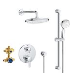 Grohe 29428000 Cosmopolitan Pressure Balance Rainshower Set, Starlight Chrome