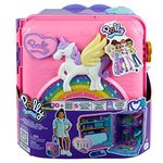 Polly Pocket Pollyville, Resort Roll Away Playset with Rolling Wheels, 5 Play Areas, 4 Polly Pocket Dolls, 1 Polly Pocket Vehicle, 30 Toy Accessories, Toys for Ages 4 and Up, HKV43