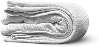 Crescent Textile Adult Cellular Blanket Pure 100% Organic Cotton Large Bed Throw Reversible Lightweight |Thermal Soft Traditional Cellular Blanket (White, King 260 X 230cm)