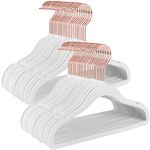 SONGMICS Baby Hangers 50 Pack, Kids Hangers for Closet, Rose Gold 360° Swivel Hooks, Space-Saving Clothes Hangers, Velvet Hangers for Nursery, Non-Slip, Cloud White UCRF027W01