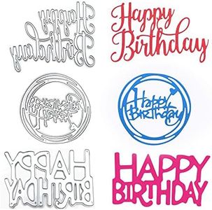 3 Set Die Cuts for Card Making, YIFARUBE Happy Birthday Metal Letter Cutting Dies Card Making Supplies DIY Die for Scrapbooking Photo Album Paper Decorative