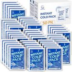 50 Packs Instant Ice Cold Pack (6” 