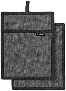 Ladelle Eco Recycled Pot Holder, Pack of 2, Charcoal