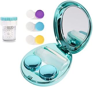 cauyuan Contact Lens Case，Portable Travel Contact Lens Box with Mirror Tweezers Remover Tool Solution Bottle for Travel & Home