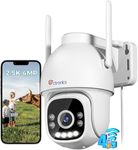 ctronics 2.5K 4MP 3G/4G LTE Cellular Security Camera with Sim Card, 2560×1440P PTZ IP CCTV Surveillance Camera Outdoor, Human Detection, Auto Tracking, Color Night Vision, Two-way Audio, IP66, White