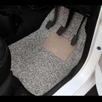 AUTORETAIL Standard 18mm PVC Car Grass Foot Mats Compatible with MG Hector Premium Vinyl Washable Car Floor Mat (Beige)