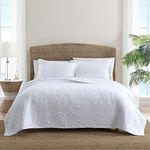 Tommy Bahama Costa Sera Collection Soft and Breathable, Quilt Bedpsread Coverlet Seasons, Pre-Washed for Added Softness, Twin, White