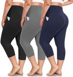 FULLSOFT 3 Pack Plus Size Capri Leg