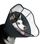 Mayerzon Soft Dog Cone Collar for After Surgery & Recovery - Adjustable Buster Collar with Clear Shield, Comfortable E-Collar for Small Medium Large Dogs to Stop Licking Wounds, M