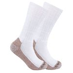 Carhartt Mens Midweight Steel Toe Sock 2 Pack, White, X-Large