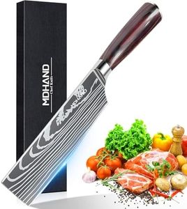 MDHAND 7" Nakiri Knife - Ultra Sharp Meat Cleaver Knife and Kitchen Knife, High Carbon Stainless Steel, Chef Knife for Home and Kitchen with Ergonomic Pakkawood Handle, Gifts for Women and Men