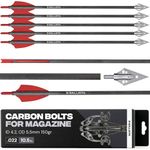 BALLISTA 10.5" Carbon Crossbow Bolts with Broadheads – 5.5mm OD, 268mm – Hunting Arrows for BAT & BAT Reverse Crossbow with Magazine – Small & Medium Game - Pack of 5