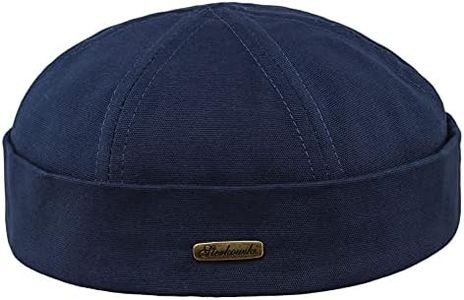 Sterkowski Docker | Gorro Beanie de Estibador Algodón Puro | Gorro de Trabajador Portuario Sombrero Marinero Gorro de Marinero para Hombres y Mujeres Gorros de Verano 58 cm Azul Marino