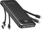 Charmast Batterie Externe 10000mAh avec 4 Câbles Intégrés Batterie Portable USB C Mince Power Bank avec 6 Sorties et 3 Entrées pour iPhone 12 13 11 Samsung S21 S22