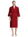 Amazon Brand - Solimo 100% Cotton Unisex Bathrobe, Brick Red, Medium, Set of 1