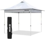 OUTFINE 10×10 Pop Up Canopy-Heavy Duty Canopy Tent with Sturdy Metal Frame(8×8 Base), Carrying Bag, Sandbags×4,Tent Stakes×8 for Events,Camping&Parties(White,10 * 10FT)