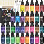 Candle Dye - 30 Colors Liquid Candle Dye Kit, DIY Candle Making Kit, Concentrated Liquid Oil-based Candle Dye, for Beeswax, Palm Wax, Gel Wax, Paraffin, Soy Wax, Coconut Wax, Candle Colour Dye - 10ml
