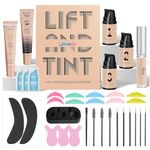 Libeauty Eyelash Lift and Tint Kit Black Color Brow Lamination Kit with Tint Lash Lifting Perming & Voluminous Tinting with Complete Tools DIY Lash Perm Dye Use at Home & Salon Supplies