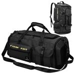 Gym Duffle Bag Water-Resistant Travel Duffel Bag for Men & Women Large Sports Gym Duffle Bag Travel Weekender Carry On Overnight Backpack with Wet Pocket & Shoes Compartment (Black)