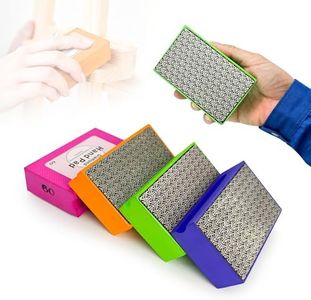 Diamond Hand Polishing Pads,60/100/200/400 Grit Diamond Sanding Pads with Foam Backing Tile Tools Polishing Pad Sanding Block Polishing forGlass Wood Ceramic Marble Metal(4pcs)