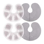 Navaris Breast Gel Pads - Hot or Cold Breastfeeding Pad Set - Reusable Heat or Cooling Compress Packs with Cotton Covers - 2 Pack, Grey