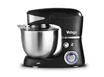 Venga! Stand Mixer, Perfect for Baking Cakes with Balloon Whisk, Flat Beater, Dough Hook and 5 Litre Stainless-Steel Bowl, 1000 W, Black, VG M 3014 BS