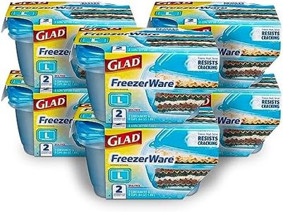 Glad Food Storage Containers, 2 Count (Pack of 6), FreezerWare, 6