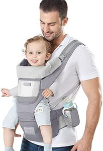 YSSKTC Baby Carrier Ergonomic Infant Carrier with Hip Seat Kangaroo Bag Soft Baby Carrier Newborn to Toddler 7-66lbs Front and Back Baby Holder Carrier for Men Dad Mom (Grey)