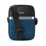 ELMIRA Sling Bag for Men - Stylish Crossbody Passport Messenger with Water-Resistant Design, Shockproof Pocket - Ideal for Travel, Office, Business - Adjustable Strap, (Black and Nevy blue)