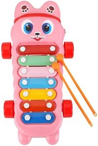 Mommers- Xylophone Musical Educational Toy for Kid (1-3Year Old) I Toddlers Babies Kids Girls, Boys I 2-in-1 Piano Combined I Safe for Kids Drum Sticks for Fast and Fun Learning for Kid- Pink