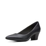 Clarks womens Clarks Collection Pump, Black Leat, 8 US